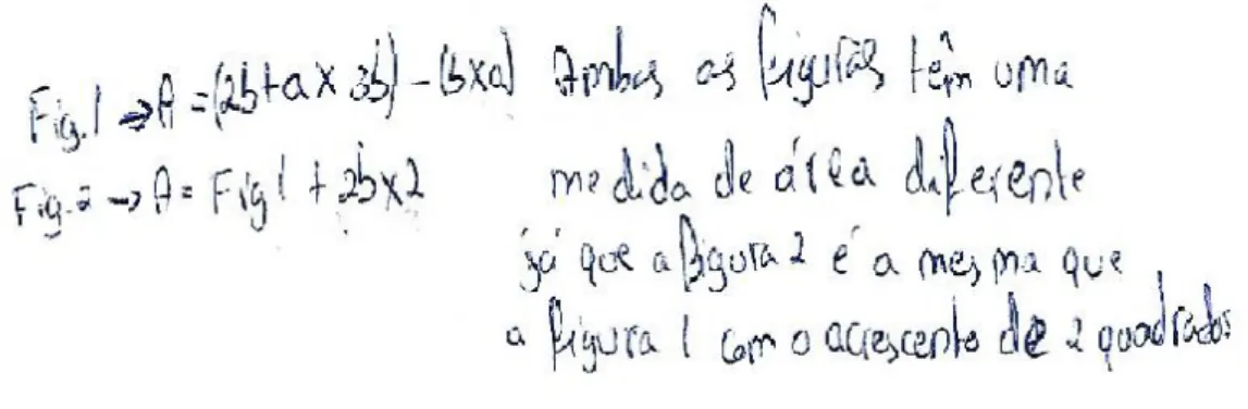 Figura 5 - Resolução de José da questão 1 da Tarefa 1 (alínea a) 