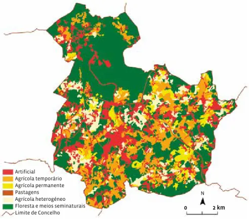 fiGUra 4 Mapa do uso e ocupação do solo do concelho de Lousada em 1995. fonte: DGT 1995, 2010.