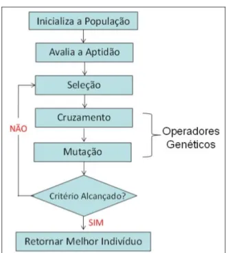 Figura 2.8  –  Diagrama Básico de uma Algoritmo Evolucionário. 