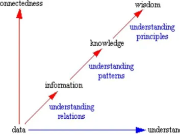 Figura 6 – Dados, Informação. Conhecimento e Sabedoria. Fonte: Bellinger et al, 2004 