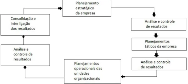 Figura 03: ​  Ciclo básico dos três tipos de planejamento (OLIVEIRA, 2013, p.17). 