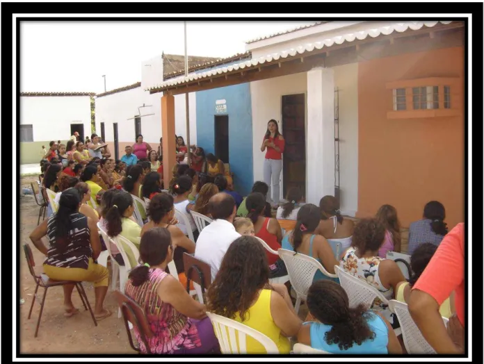 Foto 6: Atividade Educativa desenvolvida pela Equipe de Saúde da Família.  Fonte: Acervo da USF Isabel Bezerra de Araújo - Jucuri