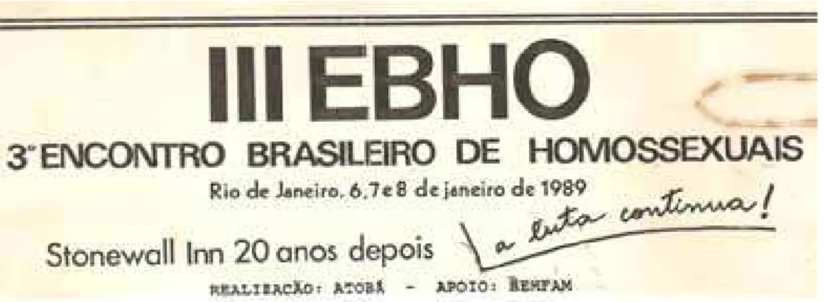 Ilustração 8 – Convite para o III EBHO, Rio de Janeiro, 1989. Fonte: Acervo do pesquisador, 2011.
