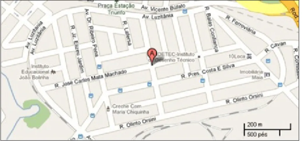 Figura 1 - Ruas de Belo Horizonte (MG). Fonte: http://maps.google.com.br/ 