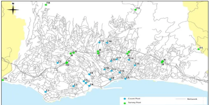 Figure 3.4 – Data Post Locations. 