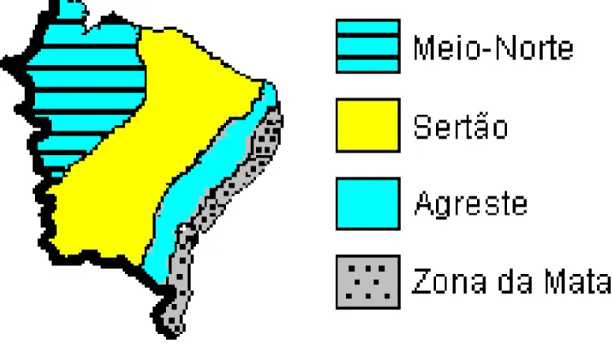 Figura 1: O Nordeste e suas sub-regiões 