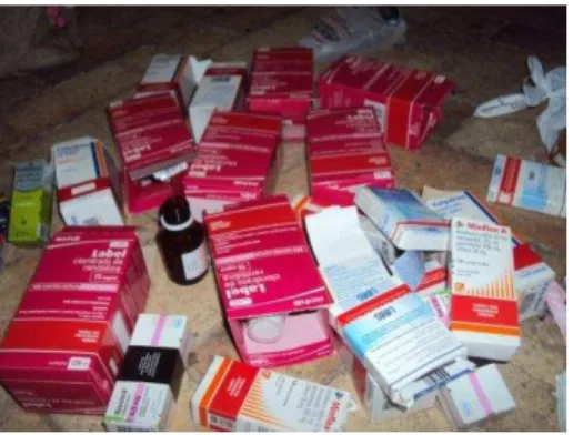 Foto 11: Medicamentos de uma só devota, deixados como ex-voto 