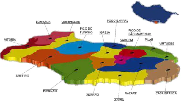 Figura 3. Zonas que compõem a freguesia de São Martinho