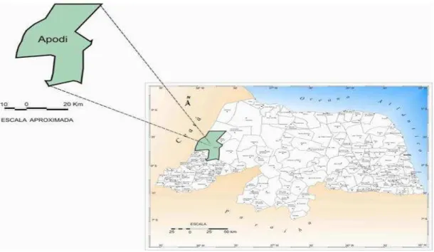 Figura 03. Localização geográfica do município de Apodi (RN).