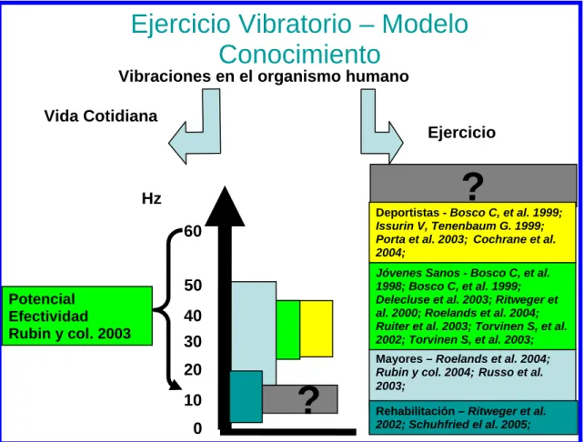 Fig. 4 – Modelo del conocimiento teórico sobre la aplicación del ejercicio vibratorio