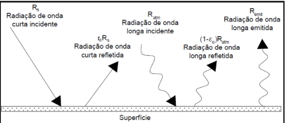 Figura 5: Balanço de Radiação na superfície  Fonte: Adaptado de Allen et al. (1998). 
