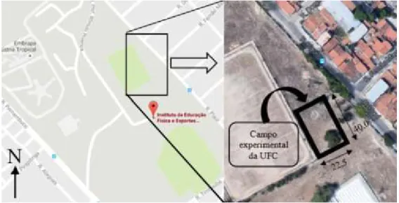 Figura 1  –  Localização do Campo Experimental de Geotecnia e Fundações da  Universidade Federal do Ceará 
