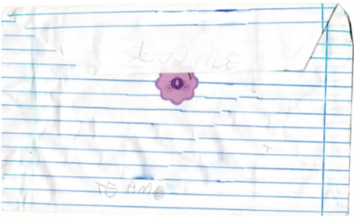Ilustração 1- Envelope da carta de Camila. São Carlos-SP, 2013. 