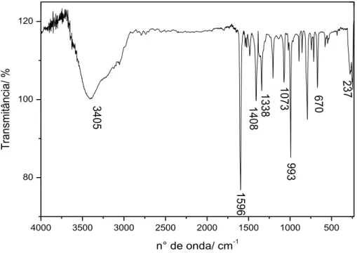 FIGURA  3.10-  Espectro  de  absorção  na  região  do  infravermelho  para  a  [Zn- [Zn-TPyP(H 2 O) 2 ], diluída em KBr