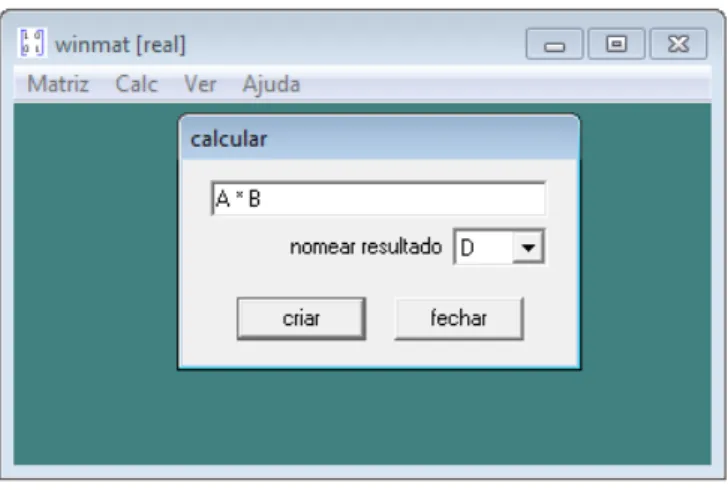 Figura 10 - comando para efetuar o produto de uma matriz A por uma matriz B 