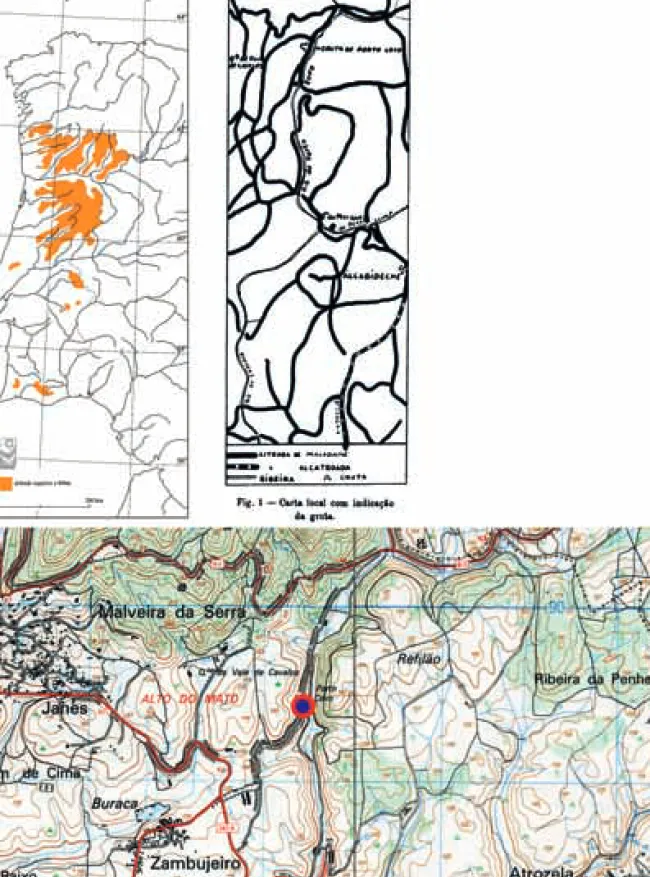 FIG. 1-1.   Localização da gruta de Porto Covo no actual território português (base cartográfica «PLACA NOSTRA»)