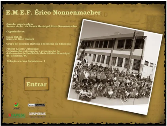 Figura 1: Capa do CD ROM da Escola Municipal Érico Nonnenmacher  