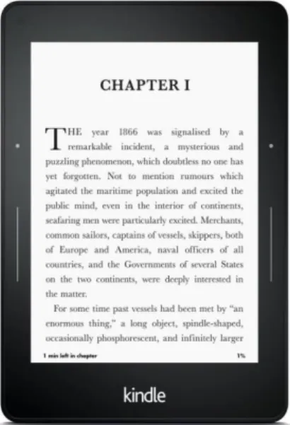 Figure 2  –  Amazon Kindle on Android device [10].  Figure 3  –  Kindle paper white [11]