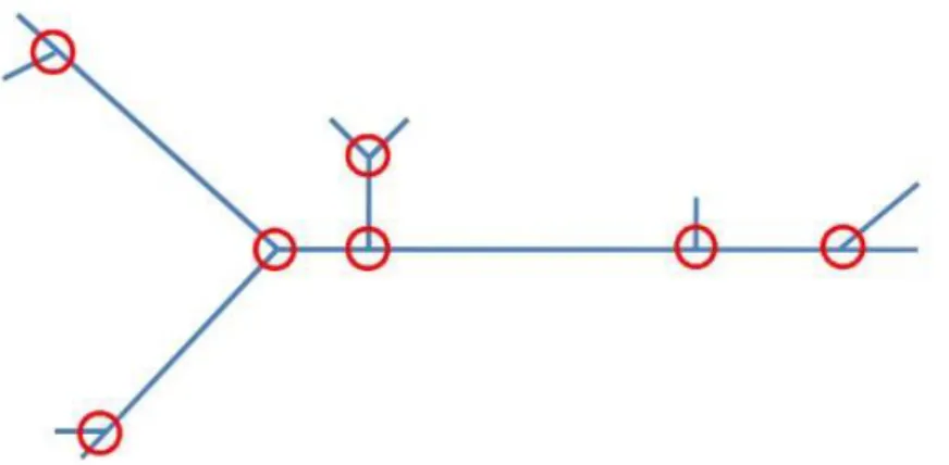 Figura 3.1 – Exemplo de uma Rede Metropolitana (nós e linhas) 