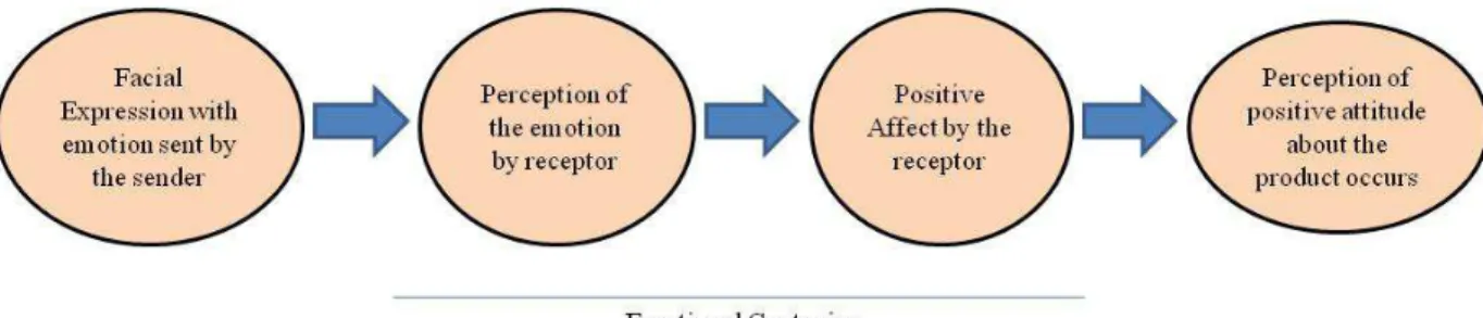 Figure 3 – Process of Emotional Contagion affecting the Product Evaluation  Font: Adapted from Pugh 2001 