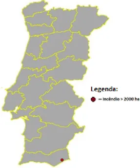 Figura 17 - Localização do incêndio &gt;2000 ha ocorrido no 1º bloco de 2004  