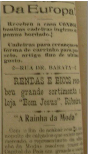 Figura 02 - Anúncios de casas comerciais instaladas no bairro da Ribeira ([ANÚNCIOS...], 1911, p.1)