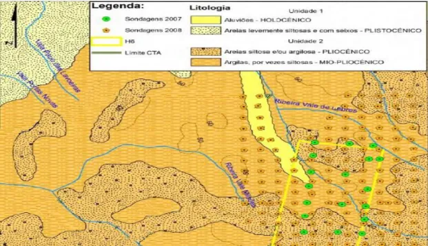 Fig. 3-8 - Adaptado de GEOTIC – Sociedade Geológica de Portugal Enquadramento geológico, em VIII  Congresso Nacional de Geologia 