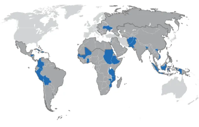 Figura 5 - Países onde a CIDA atua. 