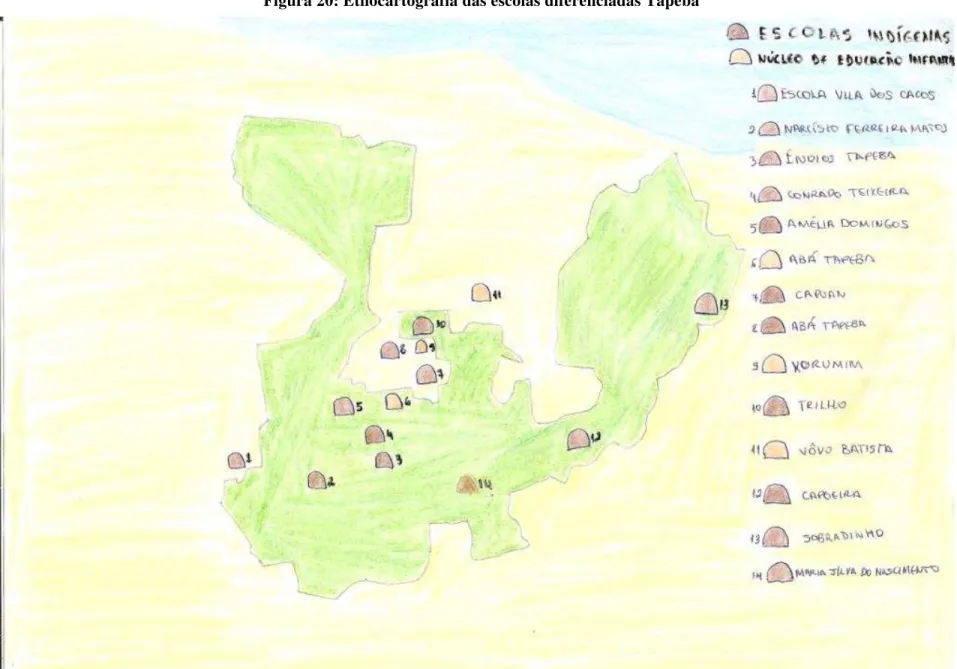 Figura 20: Etnocartografia das escolas diferenciadas Tapeba