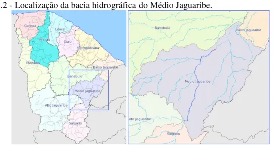 Figura 4.2 - Localização da bacia hidrográfica do Médio Jaguaribe. 