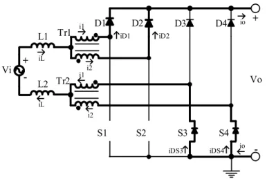 Figura 29 – Segunda etapa de operação do conversor CA-CC Boost para  operação no MCC e não-sobreposição de sinais no semiciclo positivo