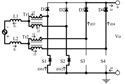 Figura  33  –  Terceira  etapa  de  operação  do  conversor  CA-CC  para  operação no MCC e não-sobreposição de sinais no semiciclo negativo