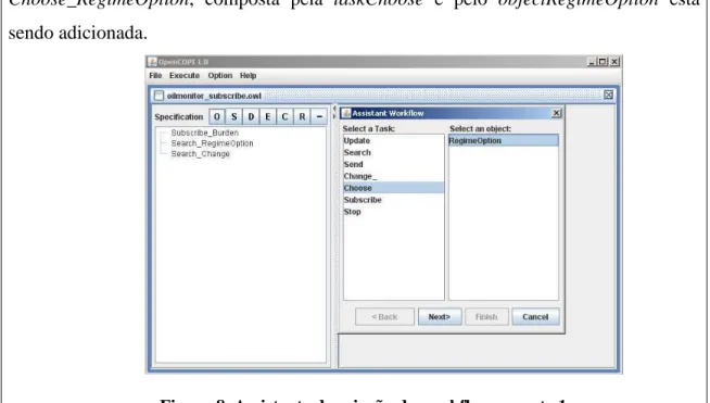 Figura 8. Assistente de criação de workflows– parte 1 