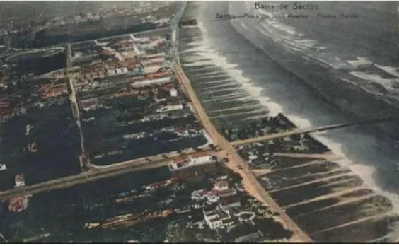 FIGURA 1.7  –  Vista da orla marítima de Santos por volta de 1910. 