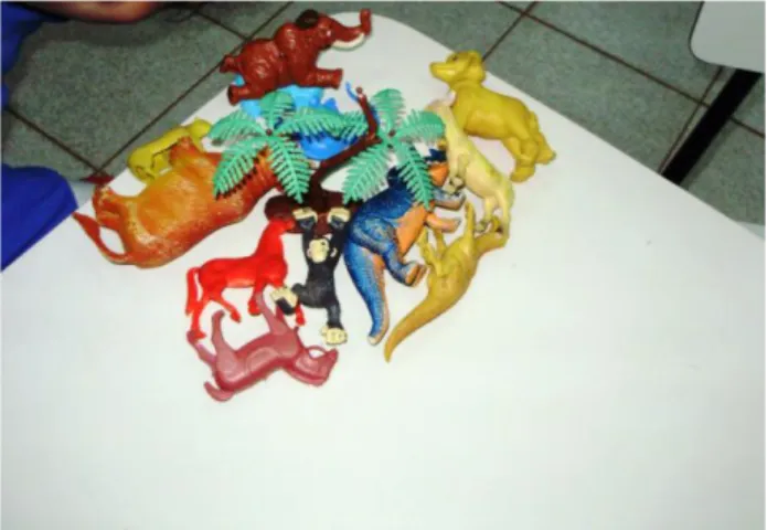 Figura 6 - Animais plásticos presentes nas brincadeiras das crianças. 