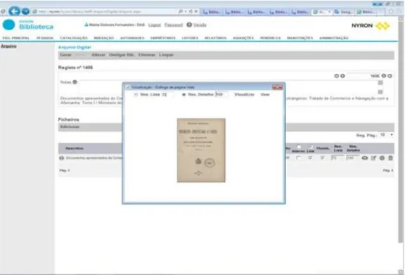 Figura 4 PrintScreen da inserção do Arquivo digital na web