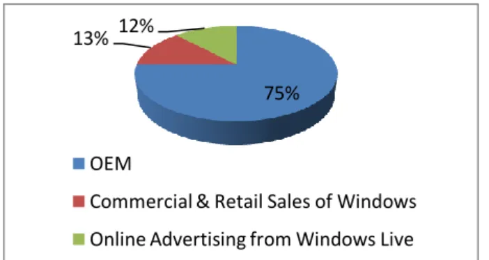 Figure 13: Windows Division’s breakdown of Revenue (2010) 
