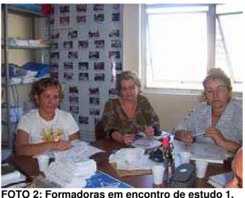 FOTO 2: Formadoras em encontro de estudo 1.  Fonte: Arquivo do SEI/SME/2005. 