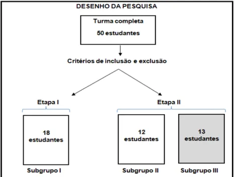 Figura 2 - Composição dos subgrupos da turma em estudo. 