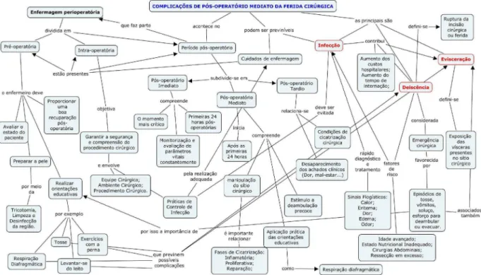 Figura 1: Mapa conceitual  “espelho” sobre complicações de pós-operatório 