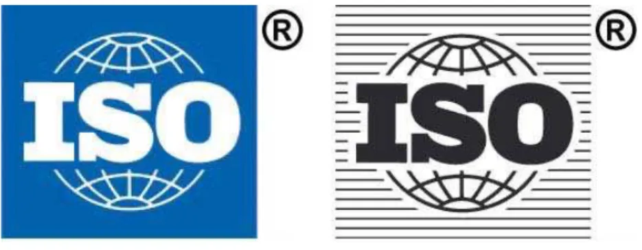 FIGURA 11. Logomarca ISO, nas versões colorida e monocromática. Fonte: ISO (2014). 