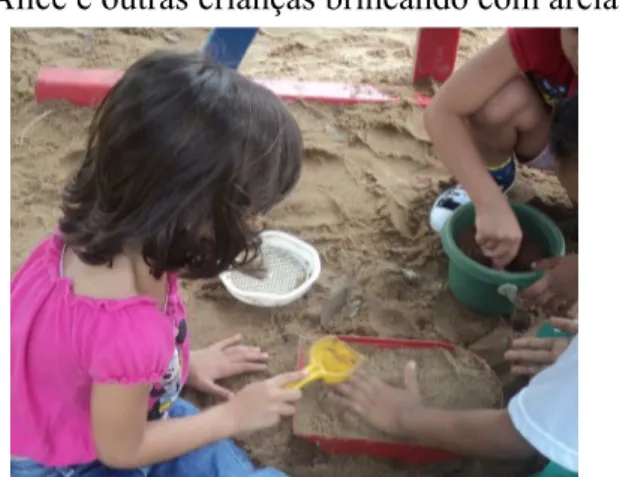 Figura 11 –  Alice e outras crianças brincando com areia – CMEI 3
