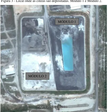 Figura 3 - Local onde as cinzas são depositadas. Módulo 1 e Módulo 2.  