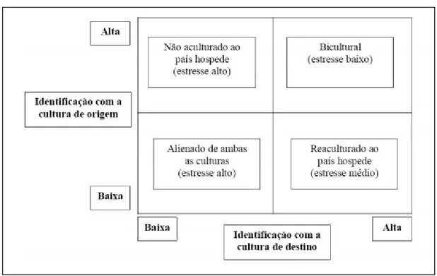 Figura 5 – Modelo de Identificação cultural e estresse – Sánchez, Spector e Cooper (2000) 