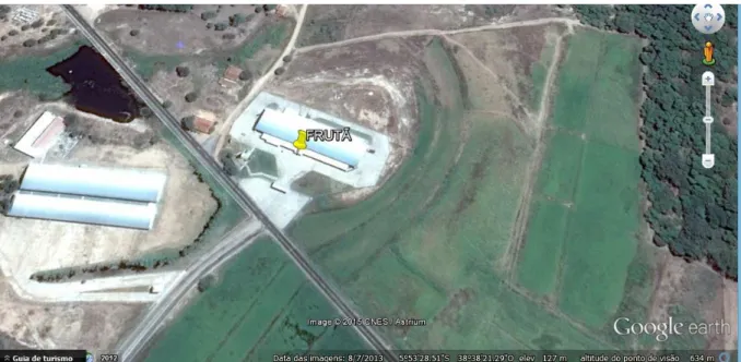 FIGURA 1  –  Vista aérea da localização da Frutã, localizada na Fazenda Neto do Mulungu, no  município Jaguaribe-CE