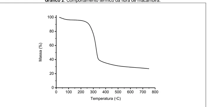 Gráfico 2: Comportamento térmico da fibra de macambira. 