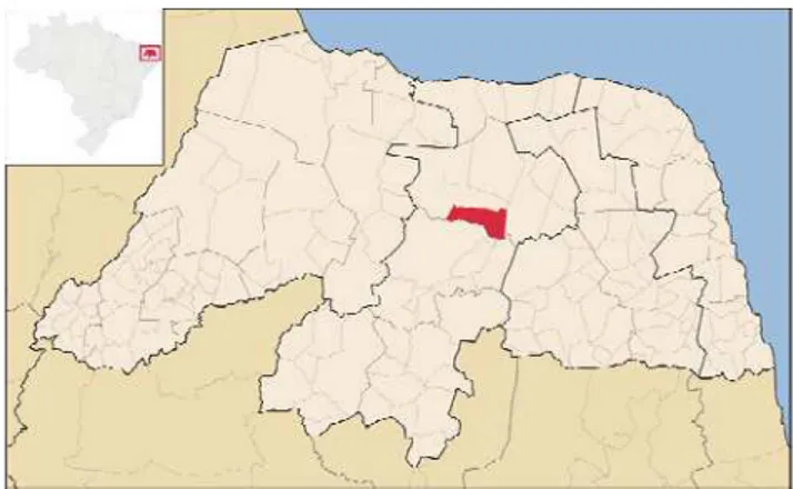 Figura 3.1 Mapa das regiões do estado do Rio Grande do Norte, com destaque para a localização  do Município de Fernando Pedroza