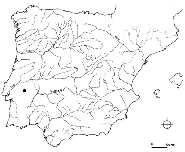 Fig 1 Palhinha 1 na Península Ibérica.