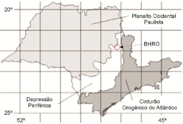 Figura 3: Mapa Geomorfológico do Estado de São Paulo, adaptado pelo autor.