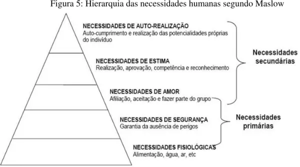 Figura 5: Hierarquia das necessidades humanas segundo Maslow 